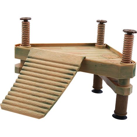 Plataforma flotante para baño, rampa texturizada, ventosa fuerte, accesorio para acuario, para tortugas y ranas. (1/5)
