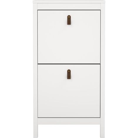 Meuble a chaussures - MADRID - Blanc - 8 paires - 53,8 x 24,6 x 102,9 cm (1/5)