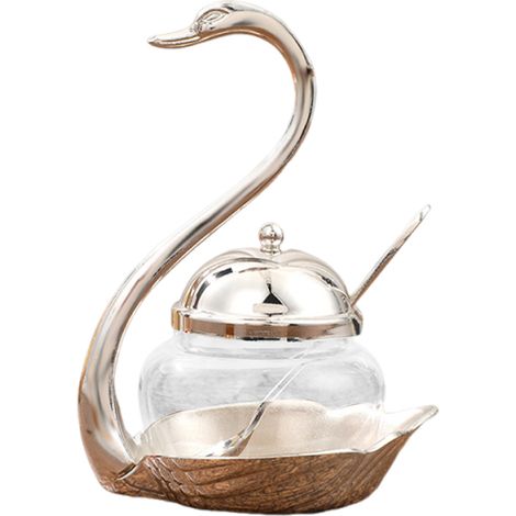 Bouteille aromatisante Swan Sugar Jar-Verre argent-boîte d'assaisonnement maison