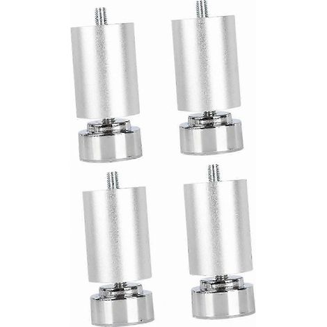 Pieds métalliques robustes réglables à filetage M10, compatibles avec les canapés, les lits, les tables et les armoires, lot de 4, argent, 10 cm. (1/5)