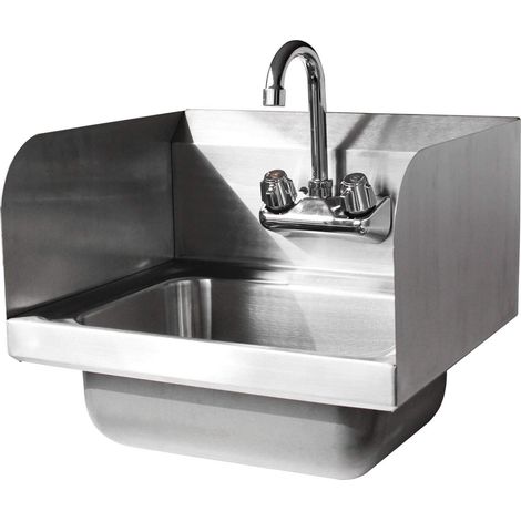 Bc-elec - HJJSS0019 Wandwaschbecken aus Edelstahl, Wandsp�lbecken mit Edelstahl-Seitenw�nden Gastronomie Restaurant K�che K�che Gesundheitsbereich