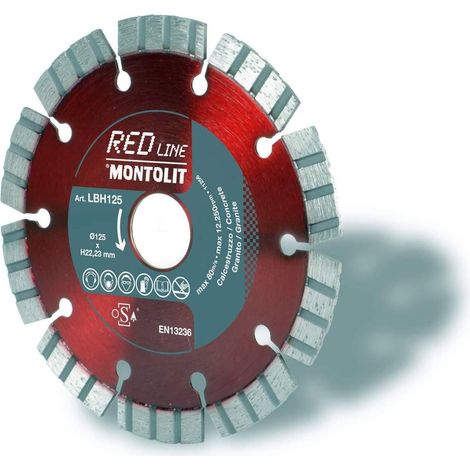 DISCO DIAMANTATO 125 MM MONTOLIT LASERMONT LBH125 PER CALCESTRUZZO GRANITO PORFIDO PIETRE DURE