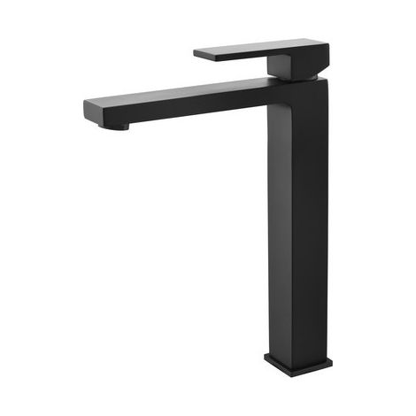 Robinet mitigeur lavabo carré surélevé - Noir Mat - Cube (1/2)