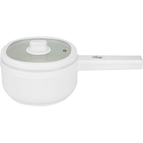 Poêle électrique multifonction, mini cuiseur intelligent avec couvercle transparent, pratique pour cuisine dortoir, blanc (1/5)