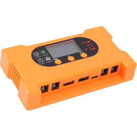 12V/24V Solar-Laderegler, zwei USB-Typ-C-Anschlüsse, Schnellladefunktion, Solar-Batterieregler mit LCD-Display, 10A (1/5)