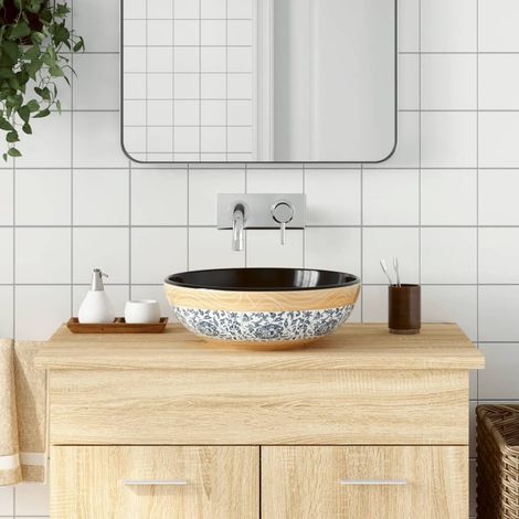 Lavabo sobre encimera redondo cerámica multicolor Φ41x14 cm