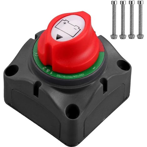 Justech Batterieschalter 1-2-Beide-Aus 12V 24V 48V 200A Hochleistungs-Batterietrennschalter Trennschalter für Boote, Autos, Wohnmobile, ATVs, UTVs, Fahrzeuge - JXLGV (1/4)