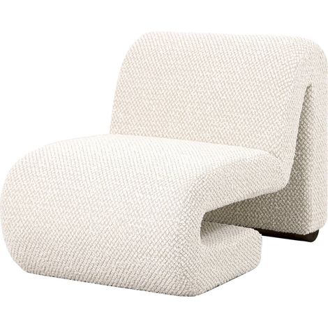 Fauteuil boucle naturel design contemporain assise confortable - bouclé naturel écru chaleureux (1/5)
