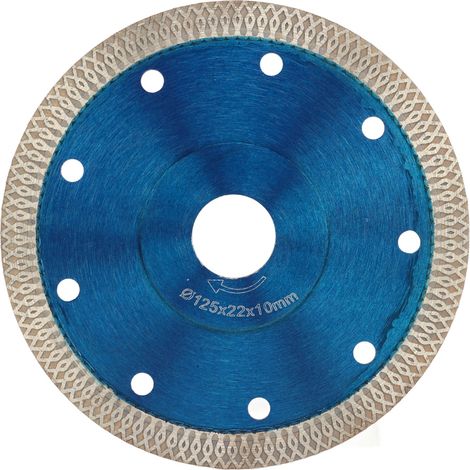 Blaue Diamanttrennscheibe, Nass- und Trocken-Einsatz, Diamanttrennscheibe für Keramik, Beton und Marmor, 125 x 22 x 10 mm (1/5)