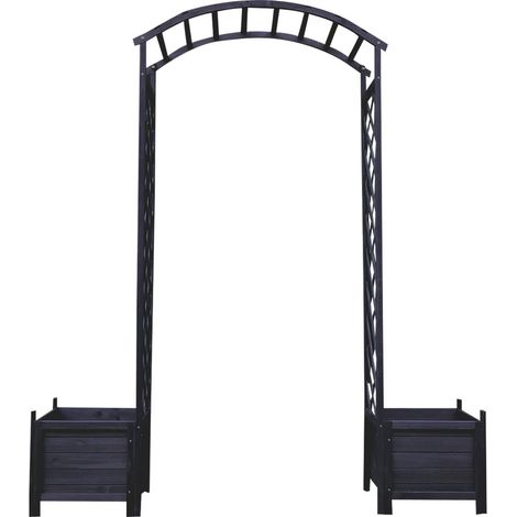 Melko Rosenbogen mit Blumenkästen Rankhilfe Torbogen Spalier Rankgitter Pergola (1/3)