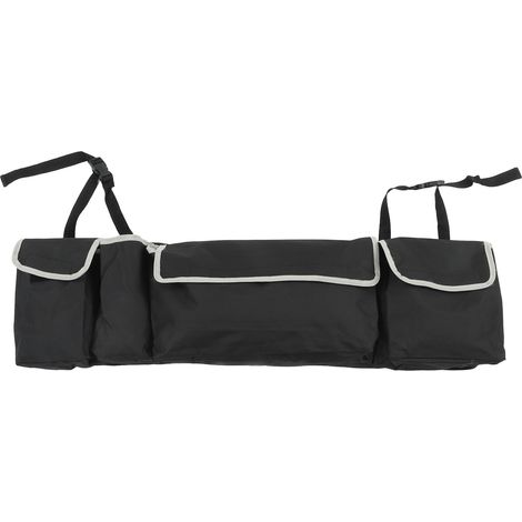 Organisateur de coffre noir 600D toile Oxford, porte-bagages suspendu pour siège arrière, multifonction pour SUV, idéal pour trajets quotidiens et voyages (1/5)
