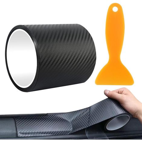 Schwarze Carbonfolie 10cm x 300cm selbstklebend mit Schaber (1/5)