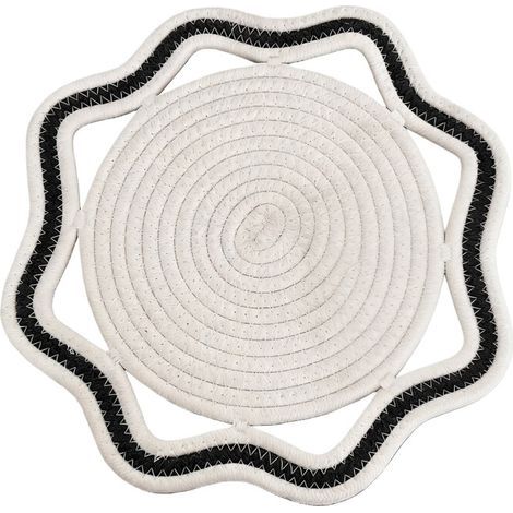 Tapis de Table octogonal, napperon non tissé,-ligne noire 18cm (1/2)