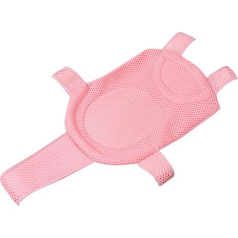 Filet de bain bébé anti-dérapant avec siège de soutien confortable et 5 points d'appui sécurisés pour nouveau-né rose (1/5)
