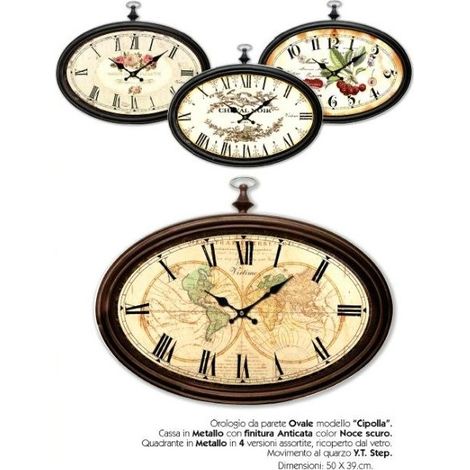 Orologio metallo cipolla noce anticato 50cm virtime 1535 00 (1/2)