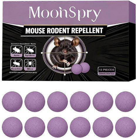 Répulsif anti-souris pour la maison, pilules anti-rats, huiles essentielles de plantes, piège anti-insectes pour l'extérieur, boule de camphre (1/5)