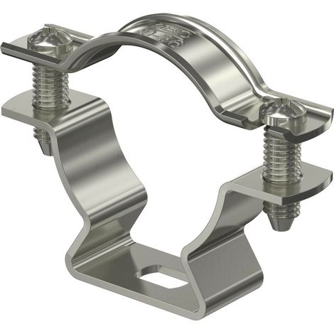 OBO Bettermann Abrazadera distanciadora con agujero oblongo 30-36mm Acero inoxidable, resistente al óxido A2 1.4301, 1362990