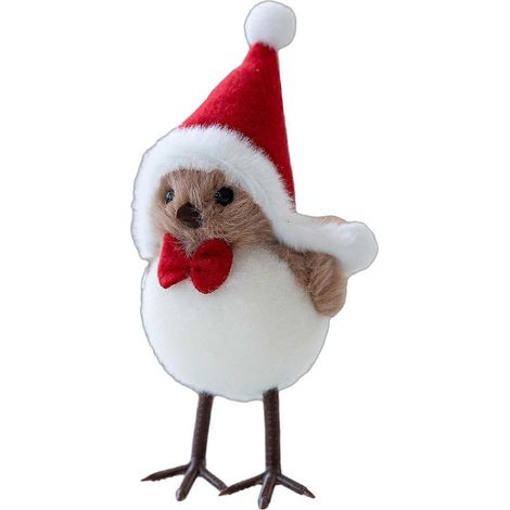 Oiseau Wearing bonnet de Père Noël décoration, décoratif pendentif suspendu pour la maison jardin fête,A (1/5)