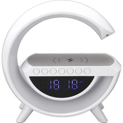 Bluetooth-Wecker mit Lautsprecher, wiederaufladbar, universell einsetzbar, kabelloser Bluetooth-Lautsprecher für Zuhause, Schlafzimmer, Büro, 5 V Gleichstrom (1/5)