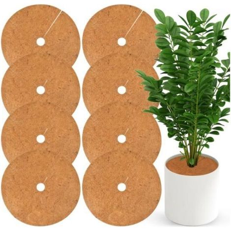 8 pieces of 30cm coconut coir mats, coconut fiber cover trays, winter plant protection.
