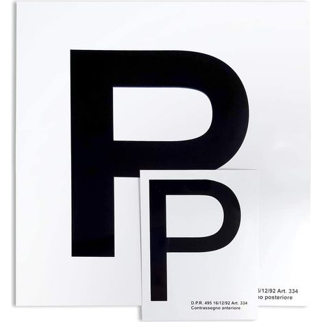 Contrassegno Elettrostatico “P” Principiante, Set di 2 Pz Anteriore + Posteriore
