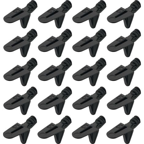 Cyclingcolors – Lot de 20 taquets en alliage zingué noir passivé – Équerre à encastrer Ø5mm avec 2 encoches – Capacité de charge 9,4kg par pièce (1/2)