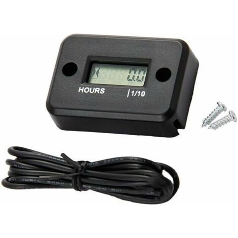Ahlsen – Waterproof LCD Digital Hour Meter – No Wiring Installation – Heavy Duty Epoxy Housing – For Gasoline Engines – Marine, Motorcycle, Quad Use (1/5)