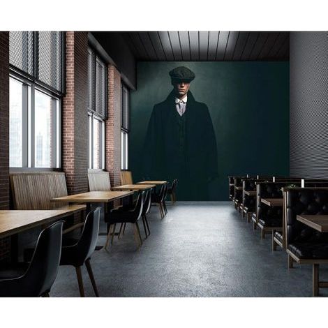 Papier peint panoramique design noir et gris Tapisserie panoramique à motif homme moderne Papier peint panoramique tendance pour salon (1/3)