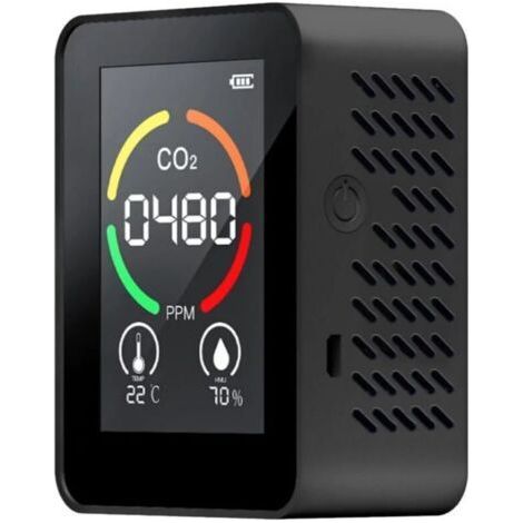 3 in 1 CO2 Gas Detector with Temperature and Humidity Measurement 400-5000 PPM Range LCD Display Black (1/4)