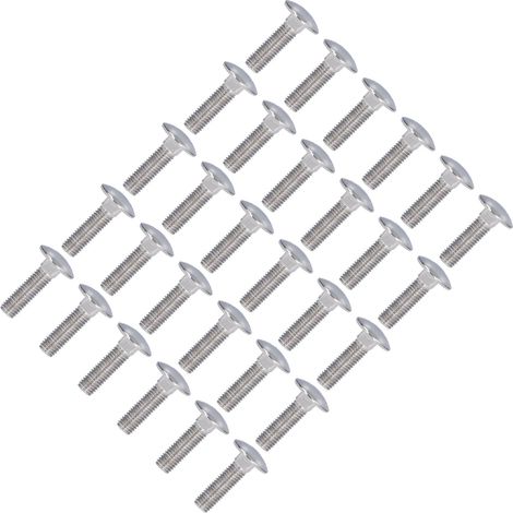 30 Vis à tête ronde bombée, col carré A2-70 en acier inoxydable pour machines, M10x35, lot de 30 pièces (1/5)