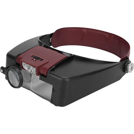 Lot 10x Loupe Frontale LED avec Lunettes de Loupe, 15X Loupe de Précision pour Lecture, Réparation, Travail Manuel, Batterie Intégrée, Rouge (1/5)