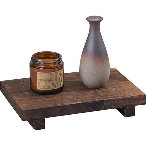 Wood Riser Soap Tray Stand on Feet for Sink Bathroom Rectangle Decorative Display Stand Home Accessories Cosmetic Perfume Lotions (1/5)