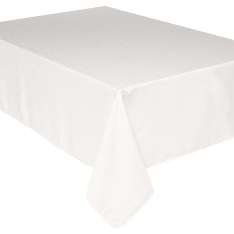 Nappe Antitache "Jacquard Carré" 140x240cm Ivoire (1/4)