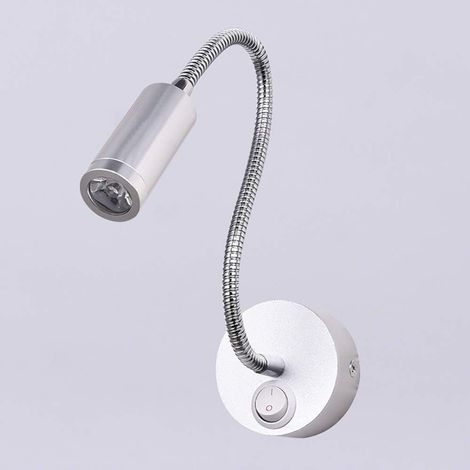 Lampe de lecture murale LED 1 W col cygne Argenté/blanc Pour (1/4)