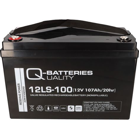 Q-Batteries 12LS-100 / 12V - 107Ah Blei Akku Standard-Typ AGM 10 Jahres Typ (1/5)
