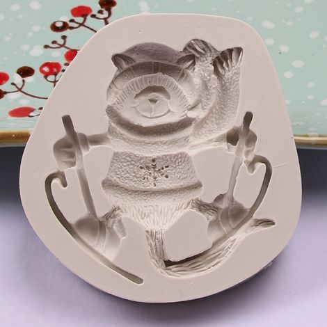 Moule en silicone pour chocolat DIY série Noël, cerf pomme de pin ours, moule à gâteau décoratif 04 (1/3)