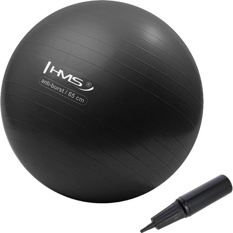 65 cm schwarzer Gymnastikball - platzsicher, rutschfest