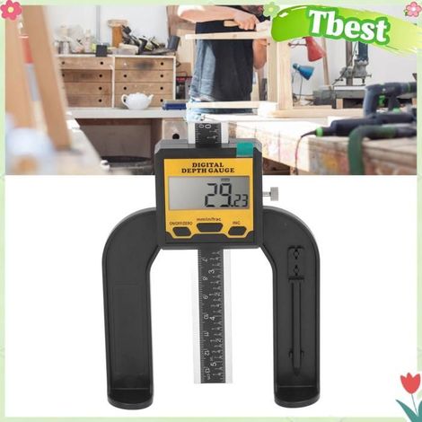 Tbest jauge de hauteur de travail du bois Jauge de Profondeur Numérique, Résolution de 0,01 Mm, Outil de quincaillerie coulisse)