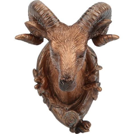 Crochet de manteau de dcoration de forme de tte d'animal, crochet de suspension de support mural, pour le garage, le jardin, la cuisine, la(Goat (antique copper)).