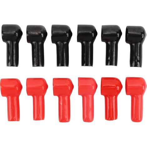 12Pcs Protège-bornes de Batterie, Manchons Isolants 6 Rouges 6 Noirs pour Cosses de Câbles Positif Négatif en Caoutchouc Adaptés aux Applications Marine (1/5)