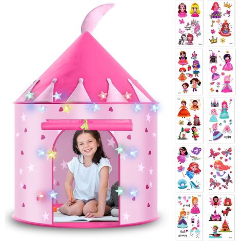 Tente de Jeu Tipi pour Enfant avec Étoiles Lumineuses - Tente Pop-Up Portable, Cabane pour Intérieur et Extérieur (1/5)