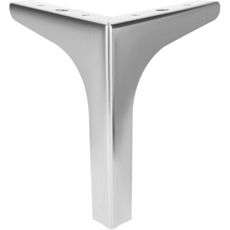 Ensemble de 4 pieds de meubles triangulaires modernes en métal argenté brillant, à remplacer soi-même, pour armoire, canapé, fauteuil, pouf (10 cm) (1/5)