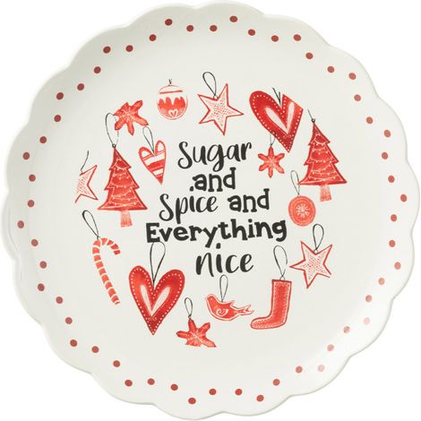 Assiette de Présentation de Noël "Bakery" 39cm Rouge (1/3)