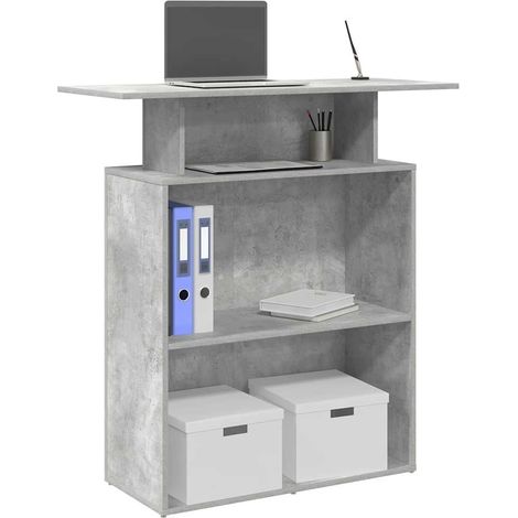 Empfangstheke Betongrau 100x40x104 cm Holzwerkstoff