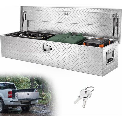 Boîte à Outils en Aluminium Coffre de Rangement Camionnette Étanche 177 L 121,9 x 38 x 38 cm JL-TB19-3 (1/5)