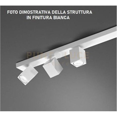 Plafoniera Oddy in alluminio colore bianco 3 faretti attacco GU10 orientabili
