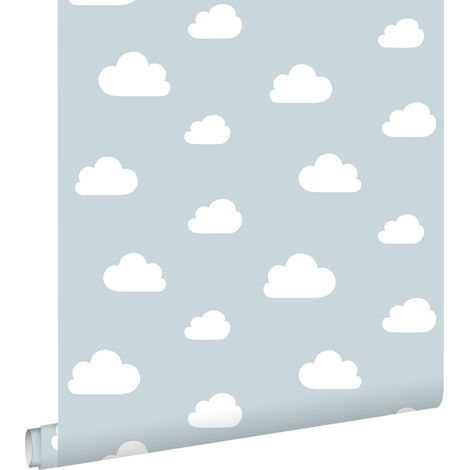 papier peint petits nuages bleu ciel bébé - ESTAhome (1/5)