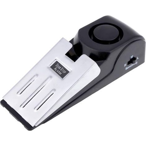 Mini-Wireless-Vibrator, ausgelöster keilförmiger Türstopper, Alarm, Heimsicherheitssystem, Türalarmblock, Blocker, Schwarz (1 Stück) (1/5)