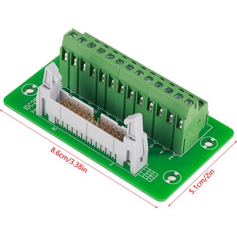 Carte de dérivation pour module d'interface IDC26P, 26 broches, montage sur rail DIN, connecteur mâle 5 mm (1/5)