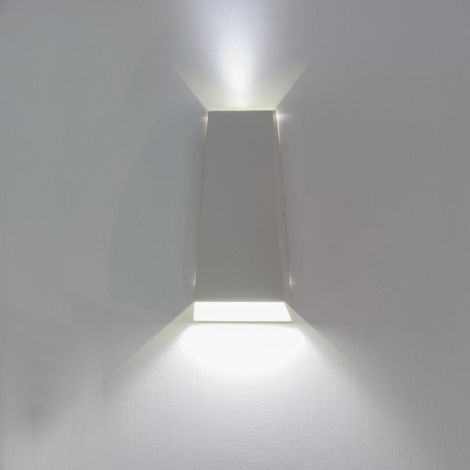 TRADE SHOP - Applique Led A Parete Con Doppia Emissione Luminosa 6w Luce 6500k 4000k Xc-9042 - -Bianco Freddo -